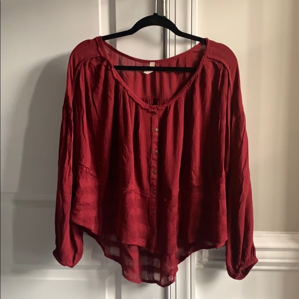 Free People semi sheer blouse